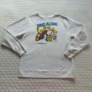 Vintage Old Style Beer Softstyle White Fleece Crewneck Sweatshirt Size large